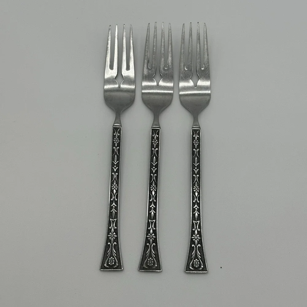 Grand Prix Siboney MCM Stainless Flatware Japan Salad Fork 3 Set 1960s